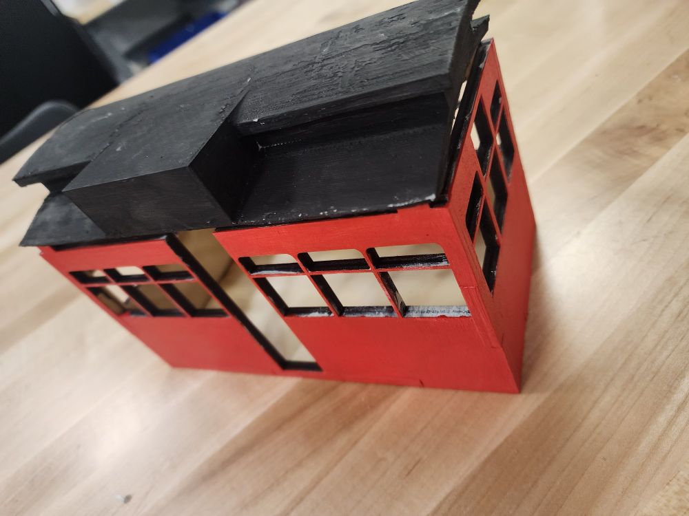 model of duquesne incline painted red