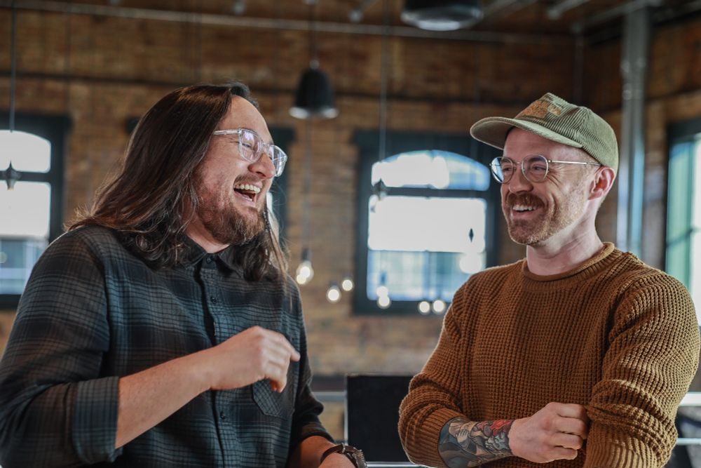 chantastic and chance laughing about something (probably inappropriate) at Web Dev Challenge (@codetv_dev)