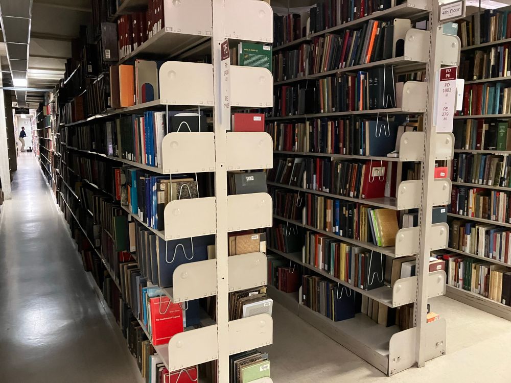 Des rayonnages de bibliothèque 