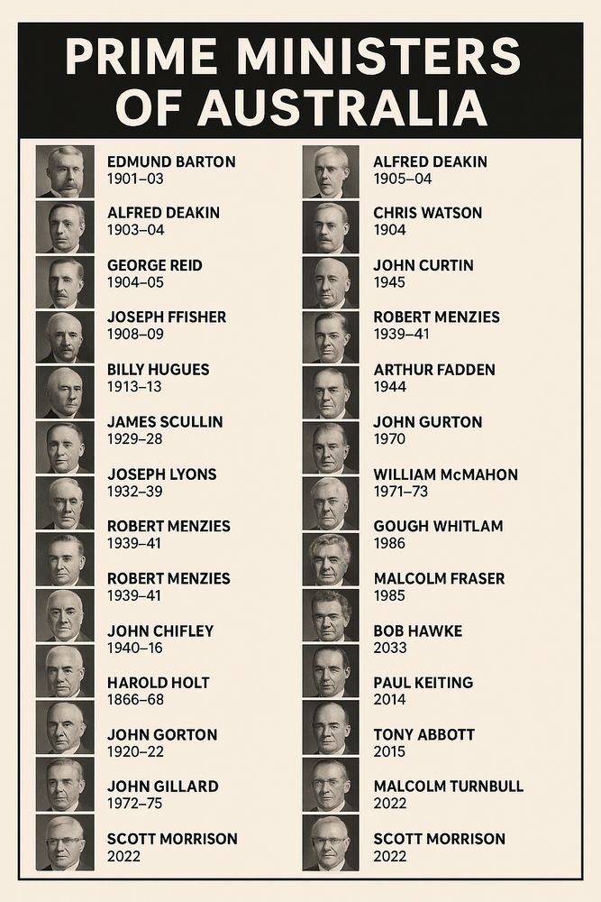 An LLM-generated list of Australian Prime Ministers, including “John Gillard”, two Scott Morrisons, and a lot of spelling and factual errors.