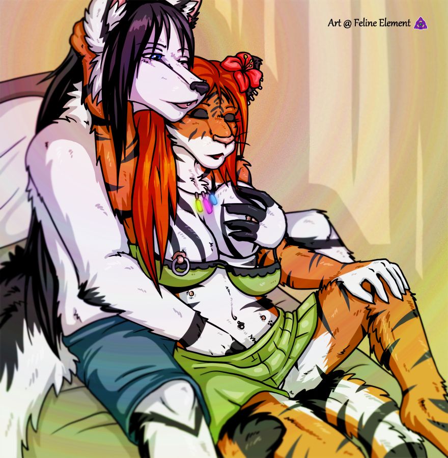 two anthro chars playing with eachother, gettin handsy nsfw