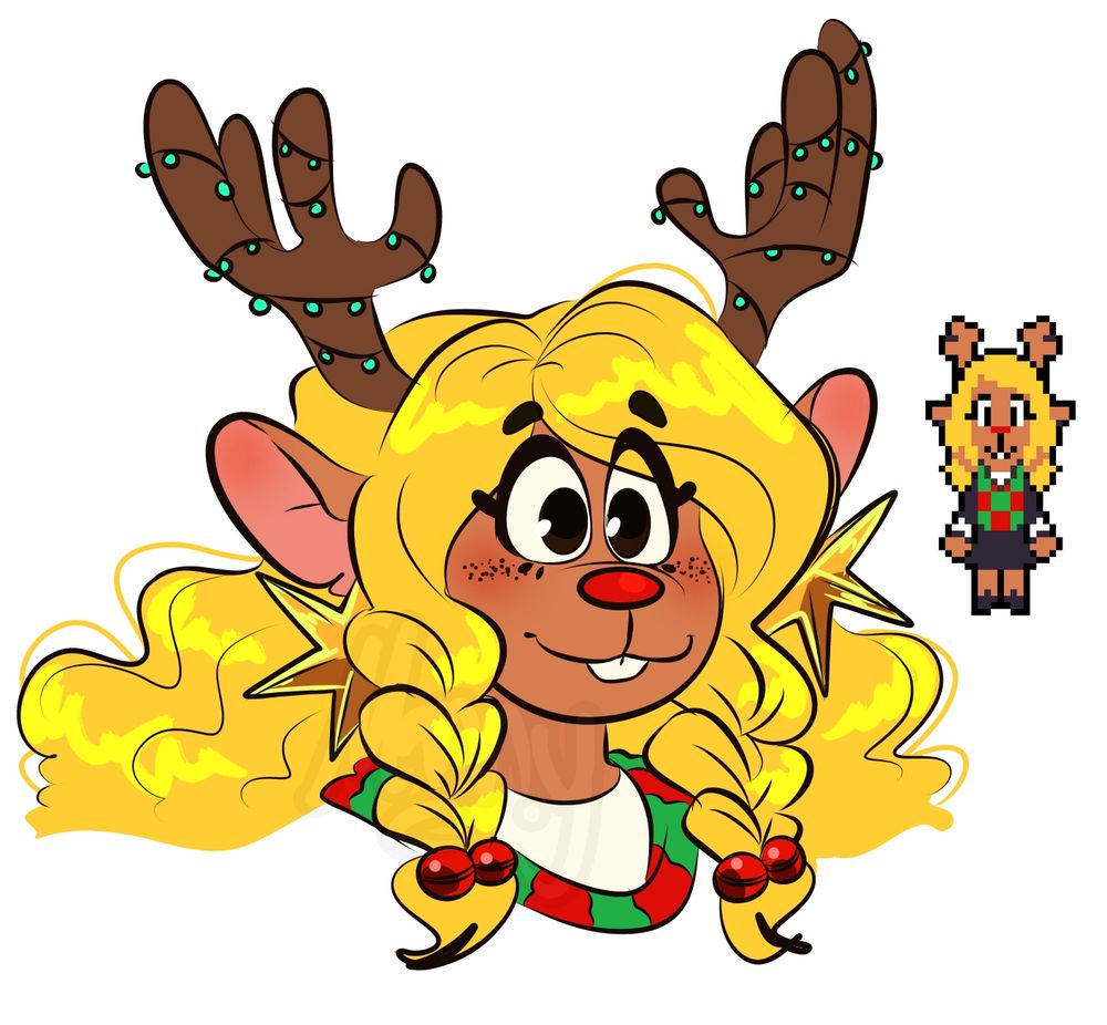 A colored sketch of Noelle Holiday
