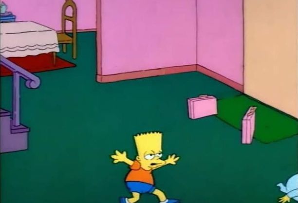Bart in-between frame where he looks weird 
