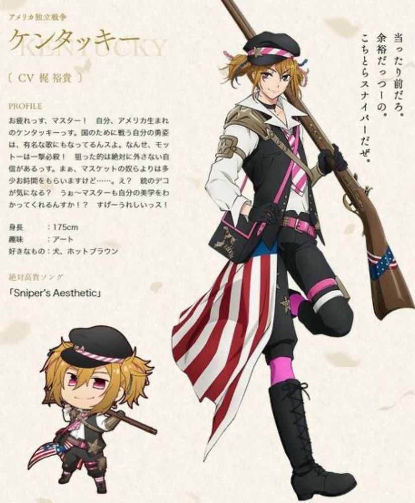 Character profile of Kentucky from Senjuushi.