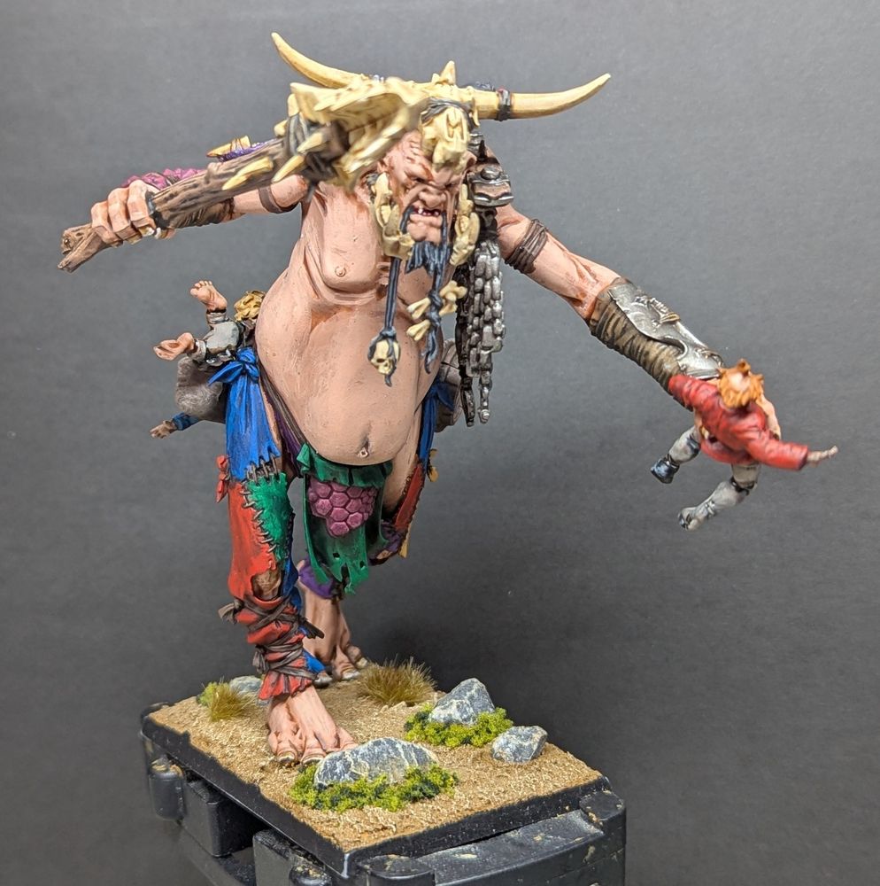 A painted Giant for Warhammer the Old World.