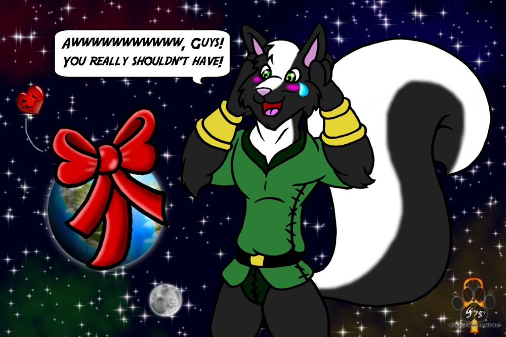 Mustal being given Earth as a gift!

Art by AnpuRa