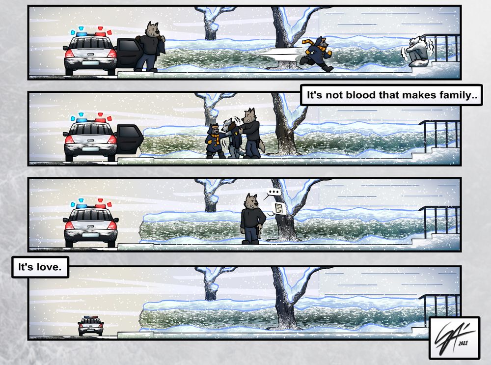 1: Dave rushes to care for Tyson as David removes his coat
2: David lends Tyson his coat to help warm him as Dave walks him to the car
3: David pauses, looking back at Tyson's house, knowing what's happened, determined to make things right
4: The car drives off, showing the people who truly loved Tyson