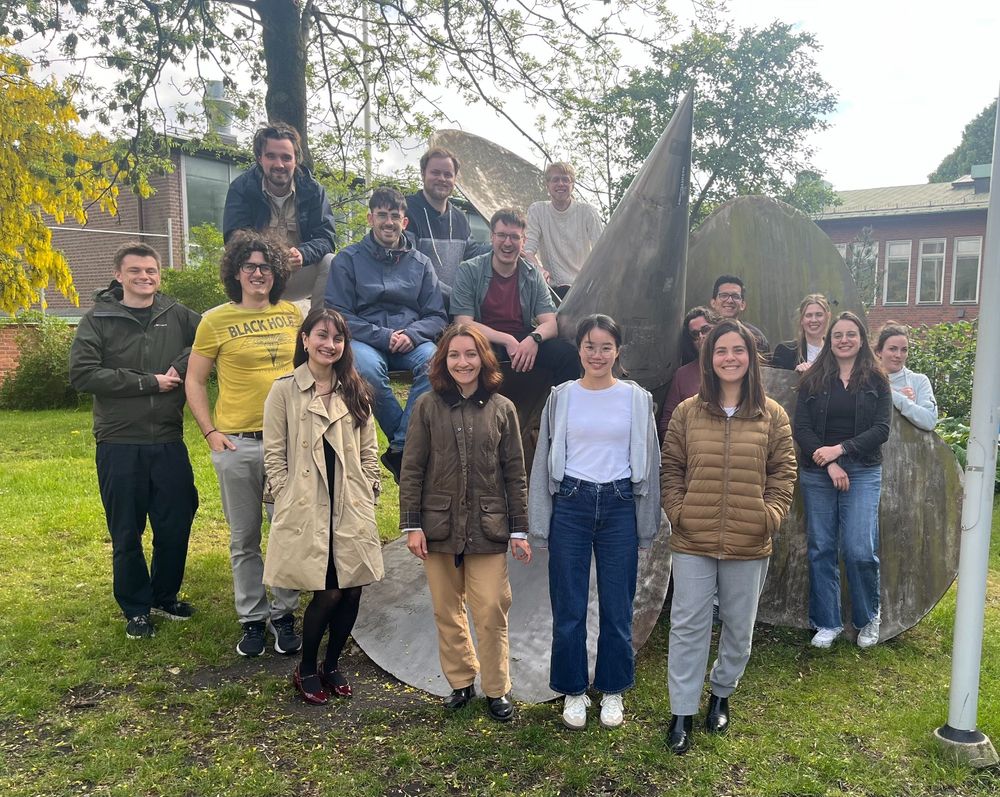 Most of our extended team (including co-supervised students) posing in front of the propeller at Chalmers after the rain stopped.