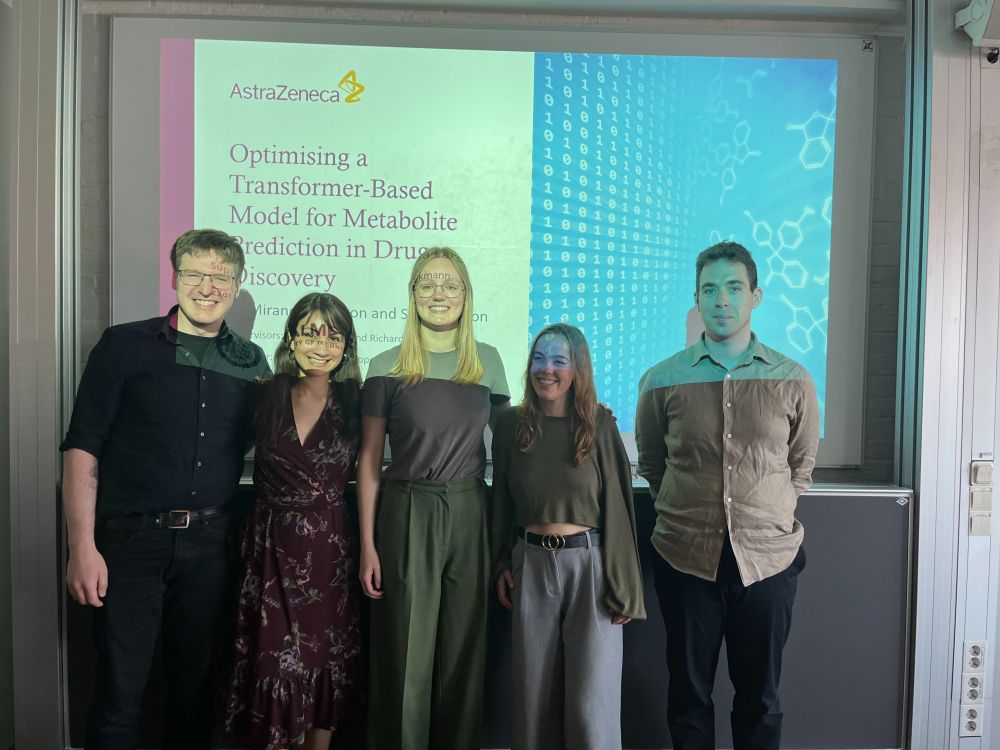 Richard, Rocío, Sofia, Miranda, and Filip after the defense.