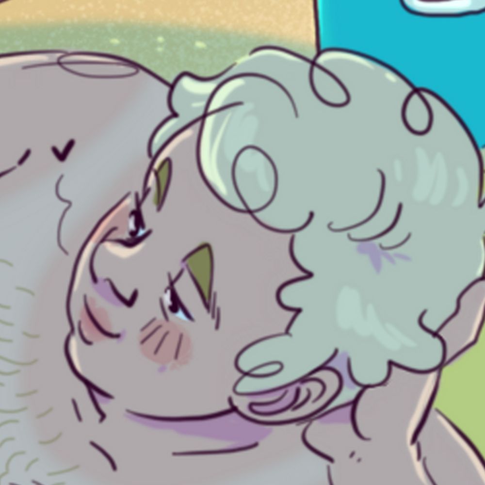 a cropped preview of a larger image featuring Aziraphale, on the beach