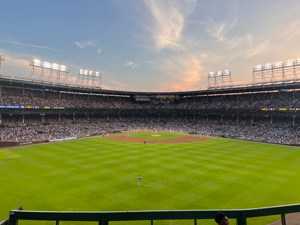 A picture of Wrigley Field during last night’s game. 