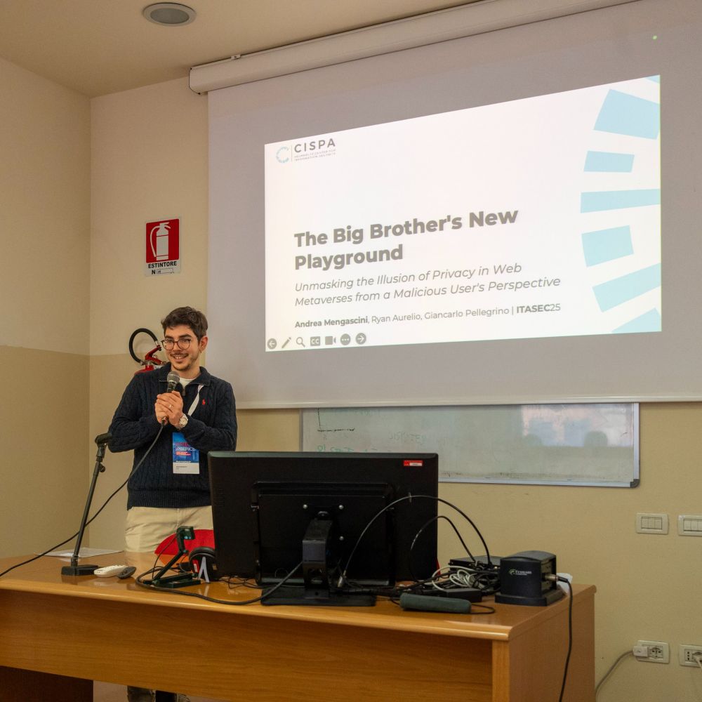 Andrea, the author, presenting his slides.