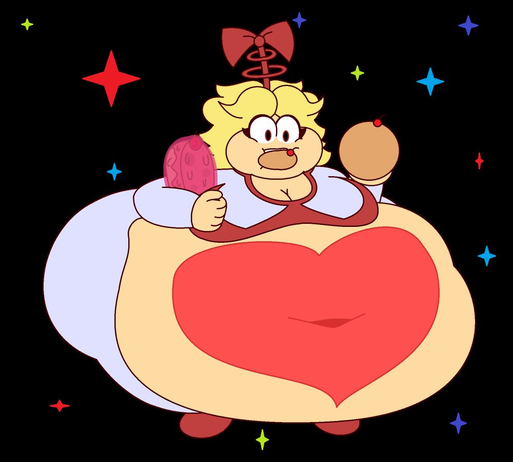 Silly Sally from Fat Fleet chowing down on some sponge cakes