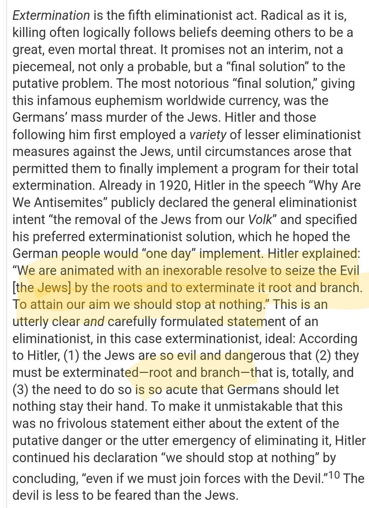 Screenshot from PBS article highlighting Hitler's use of "root and branch" to describe his goal of Jewish extermination  https://www.pbs.org/wnet/worse-than-war/featured/understanding-genocide-eliminationism/26/