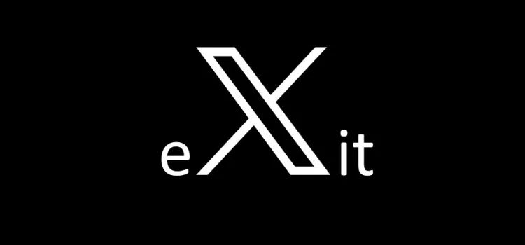the logo of the Social platform X (formerly Twitter) but with a small e befor and a small it thereafter: eXit