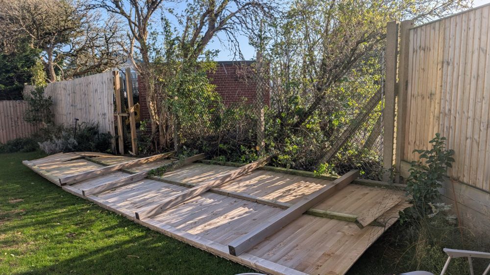 A fallen fence in my garden 