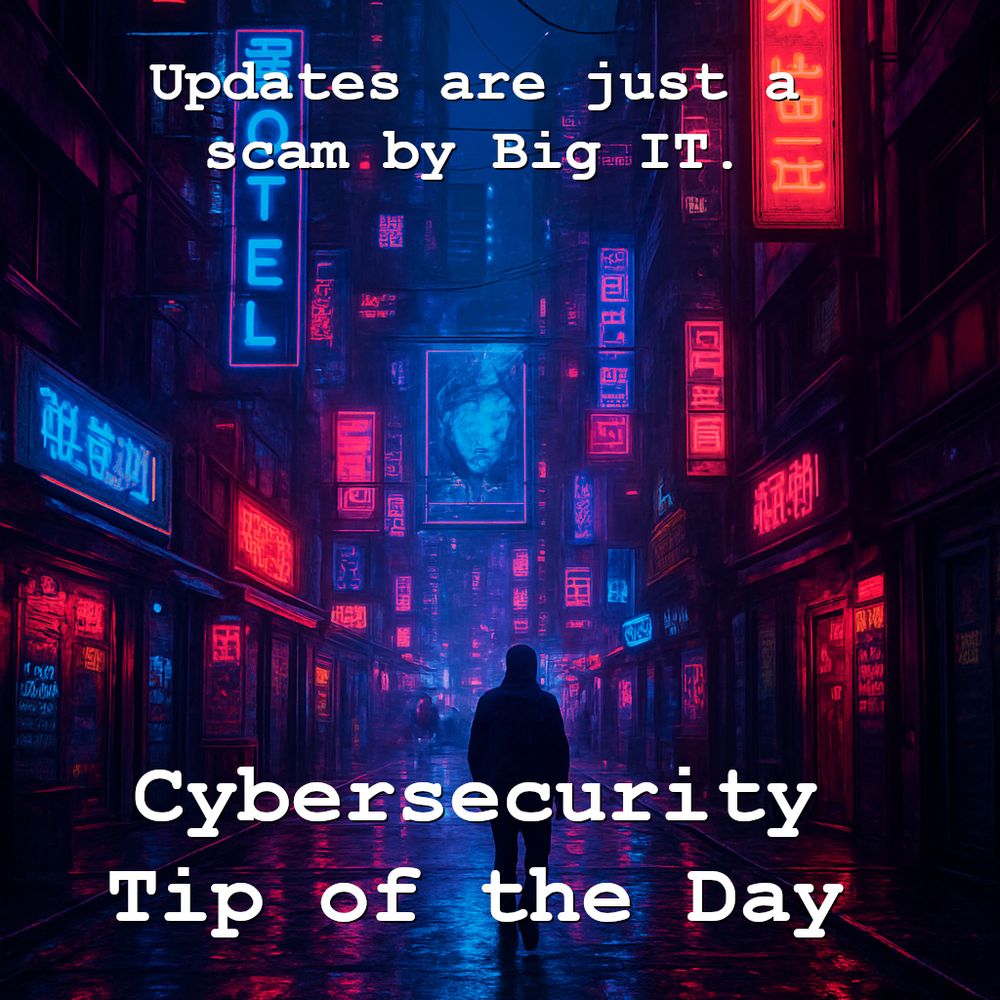 Updates are just a scam by Big IT. 

Cybersecurity Tip of the Day