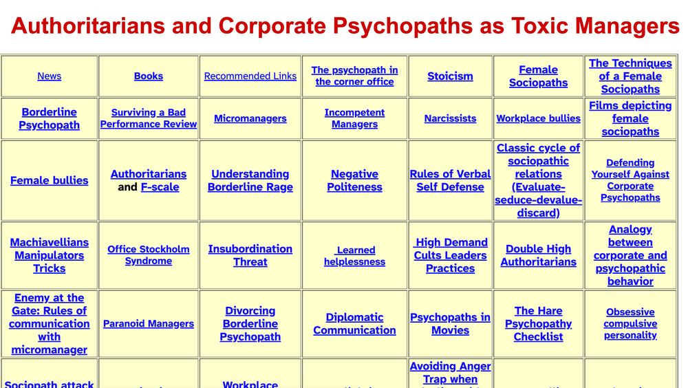 screenshot of many links