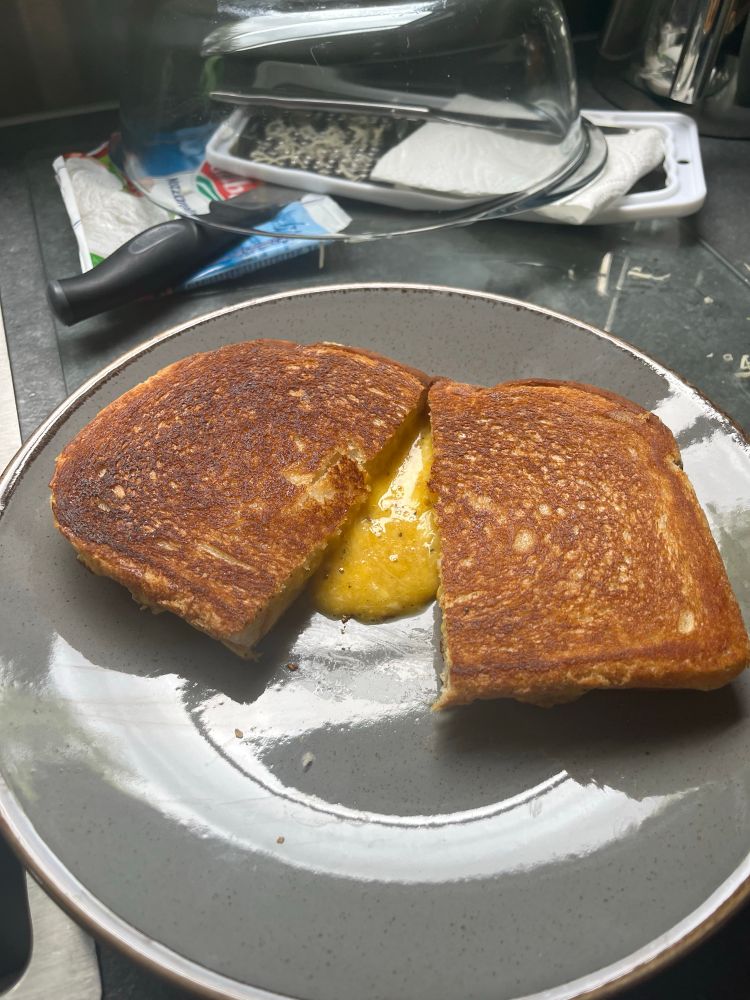 Sandwich as described cut in half