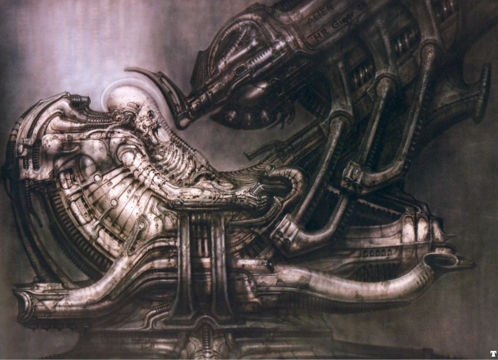 One of my biggest inspirations, other than ork squig riders, was H.R. Geiger's pilot/engineer/space jockey from the first alien film. With the tyranid race taking a lot from xenomorphs how could I not use this as inspiration.