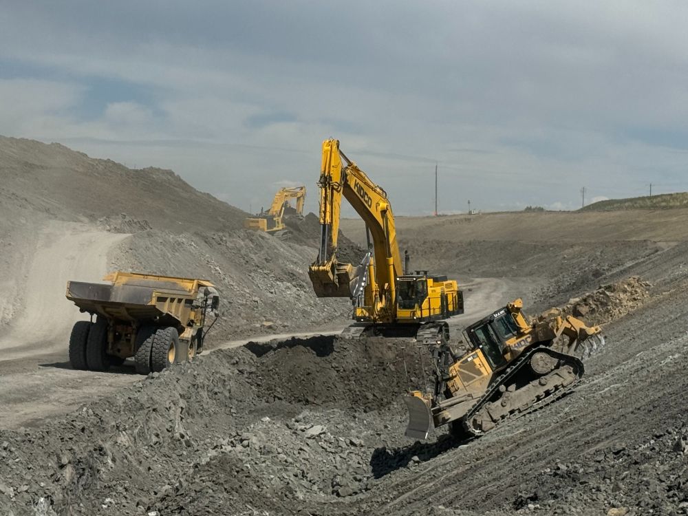 Construction activity uncovering new bedrock exposure.