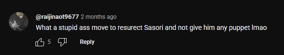  What a stupid ass move to resurect Sasori and not give him any puppet lmao 