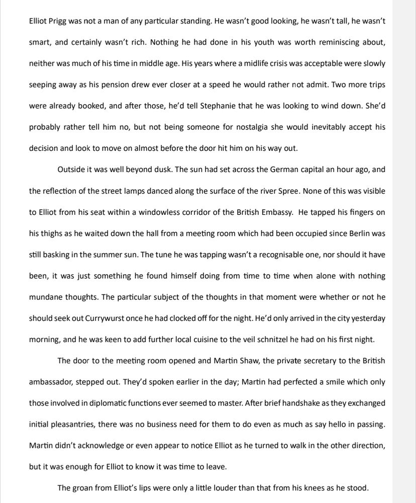 First page of a novel