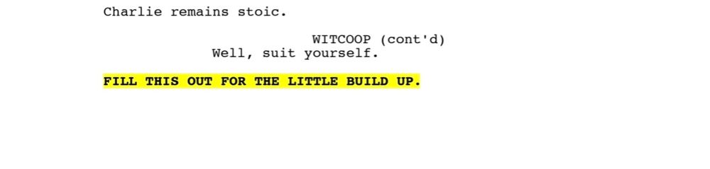 A page from a screenplay
