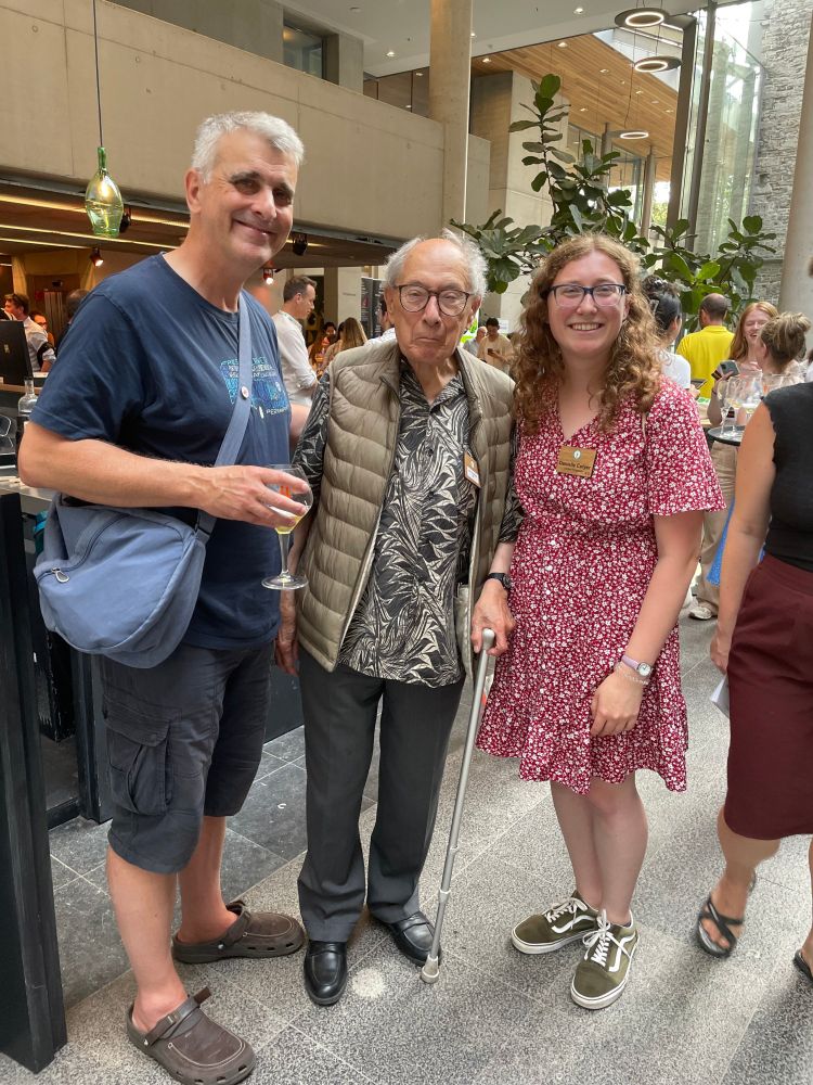 Malcolm Bennett & Danielle Colyer w Marc Van Montagu, the legendary pioneer who co-discovered Agrobacterium DNA transformation; the foundation of plant genetic modification.