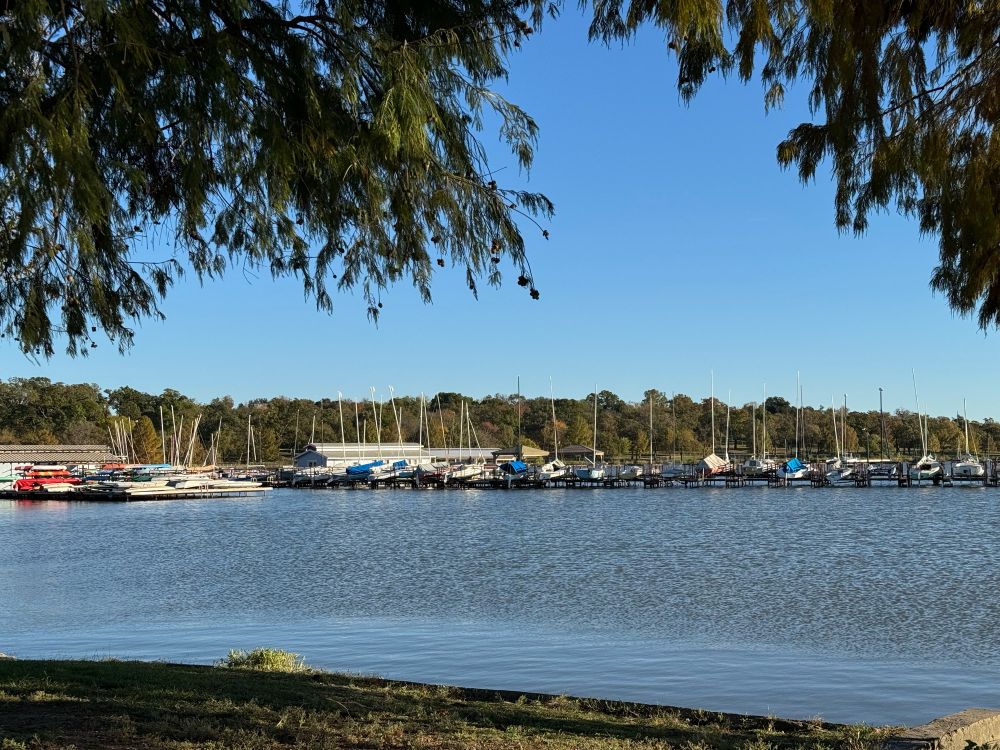 Lake with sailboats