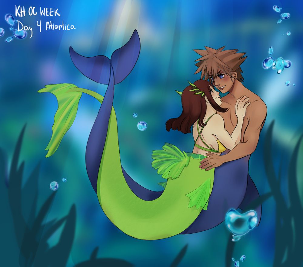 sora and hikari atlantica as mermaids