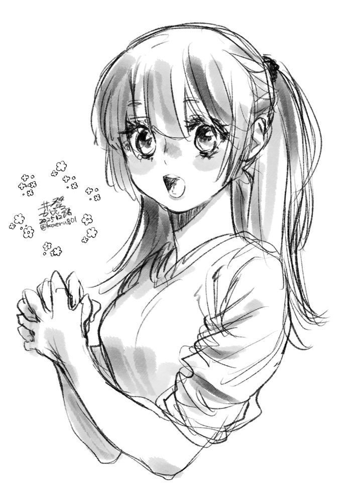 モノクロ女の子のラクガキ