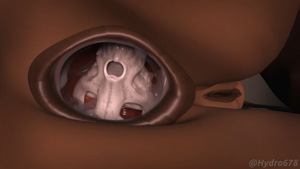 Lainey gaping her butt to reveal Damians skull in her guts (Closeup)