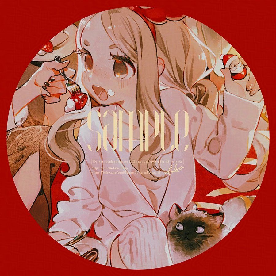 サンデーGX12月号「GXカレンダーガール」企画イラスト /　女の子と猫
