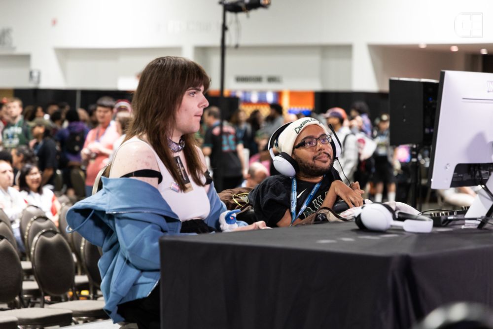 Players competing on stage