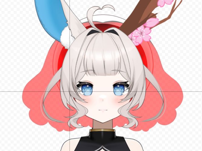 in progress work of designing hair for a vtuber model
