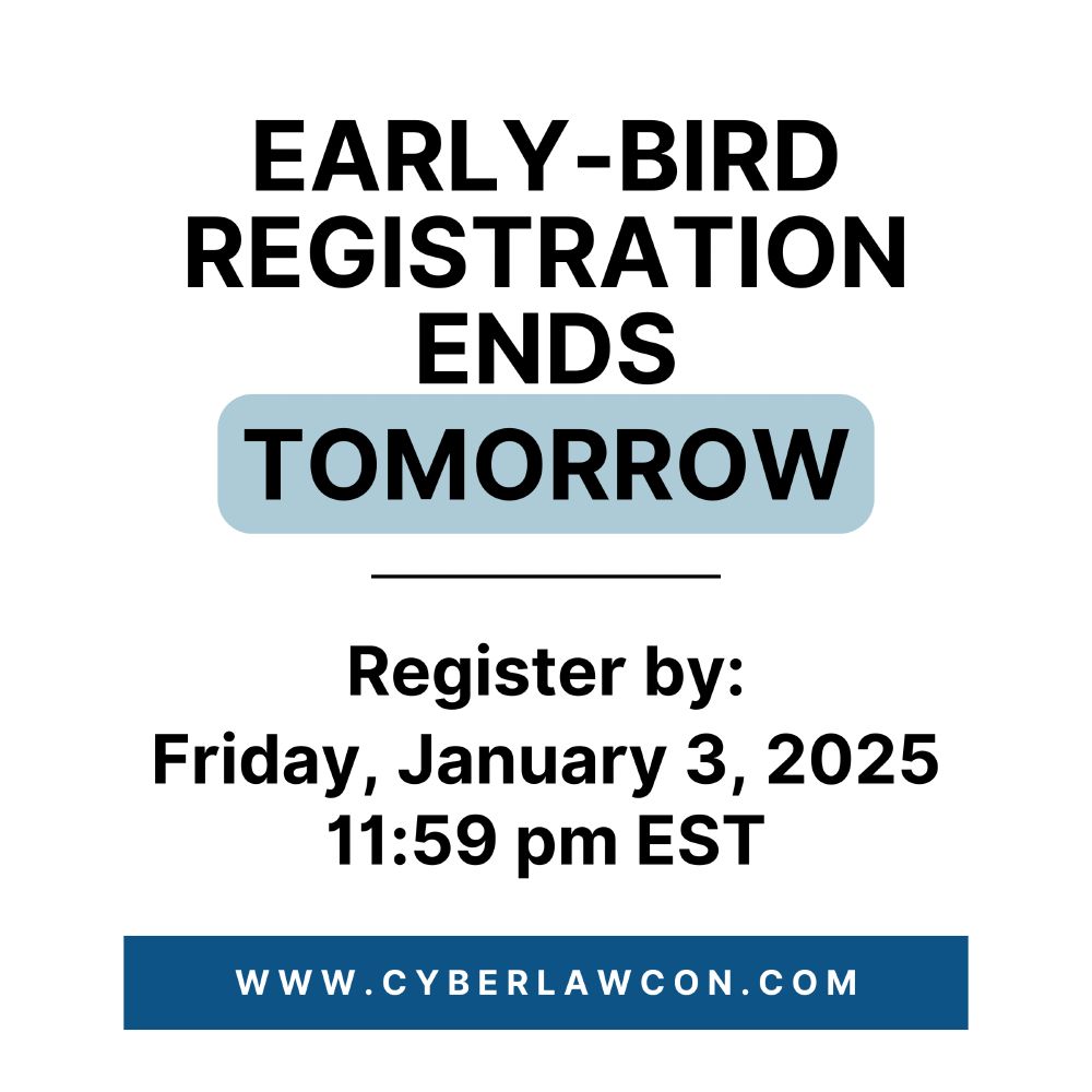 Early-bird registration ends tomorrow, Friday, January 3, 2025 at 11:59 pm EST.