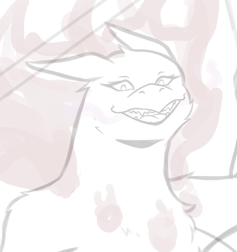 Sketch of menacing creature. (Hisuian Typhlosion)