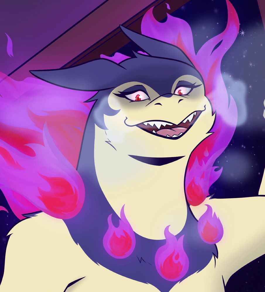 Painting of menacing creature. (Hisuian Typhlosion)
