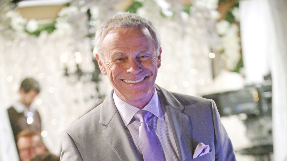 Tristan Rogers with purple tie 