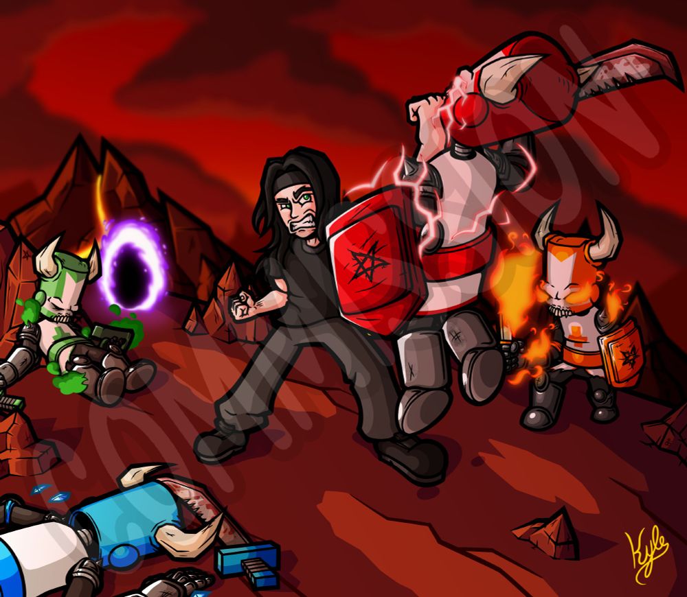 Intense fight of Maksael(OC) against the demonic version of castle crashers in na hell who was a simple field.