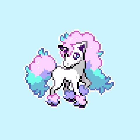 pixel art of the pokemon galarian Ponyta