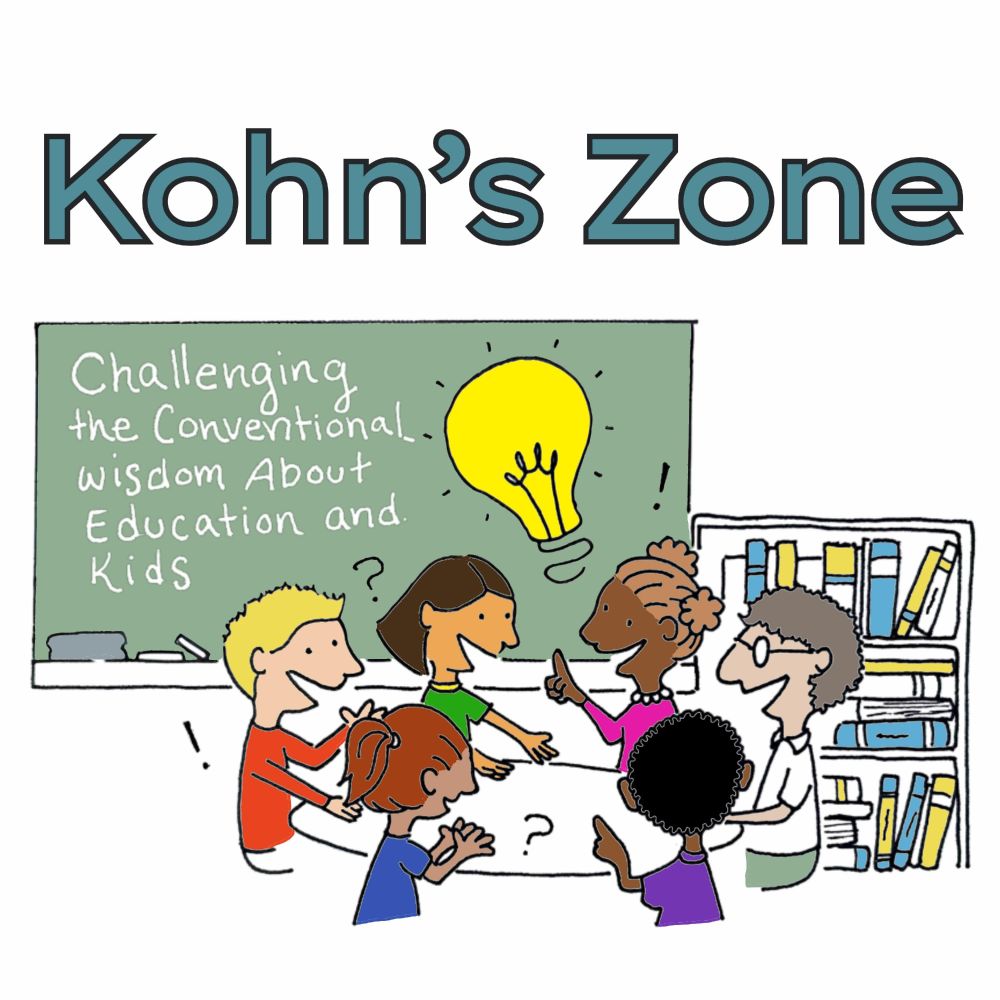 Logo for the podcast Kohn's Zone: Challenging the Conventional Wisdom About Education and Kids