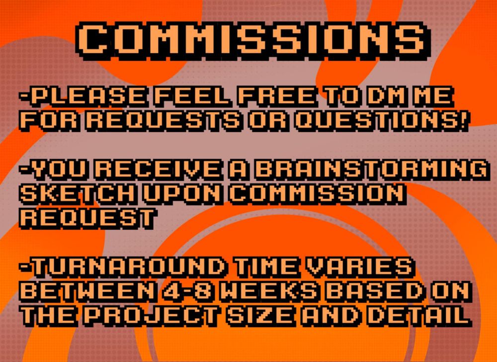 Feel free to DM for any request. Once a project is confirmed, you may receive one page of loose brainstormed concept sketches within 1-3 days of the initial ask at NO COST🫶🏾. If you like what was proposed or request a design, you may send half the payment upon the official first draft. Invoices are available up on request as well!
The turnaround time will vary on project size, but expect a 4 week minimum with one progress update per week.