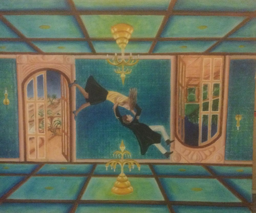 A couple floating in space and time