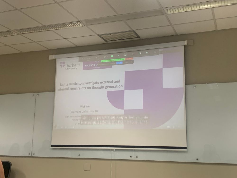 Wei wu presenting online at ICMPC18