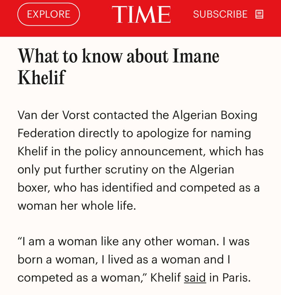 Khelif saying she was born a woman