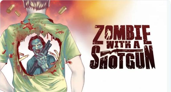 A movie poster image for the movie Zombie with a Shotgun.

An illustrated image of a person with a large gaping hole in their torso.  Through the hole, you can see a Zombie.  with a Shotgun.  

The Movie logo is on the right.  Zombie with a Shotgun. 