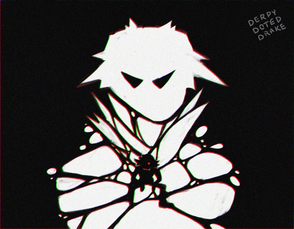 A black and white picture of viktor sitting in the middle and the white background looks like the machine herald.