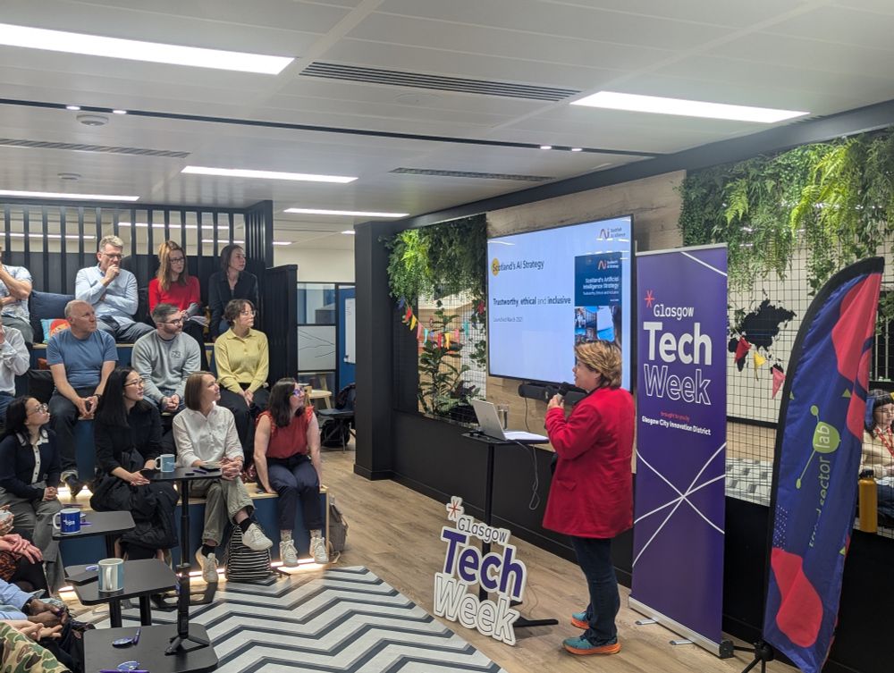 Steph speaking at Tech for Good Scotland